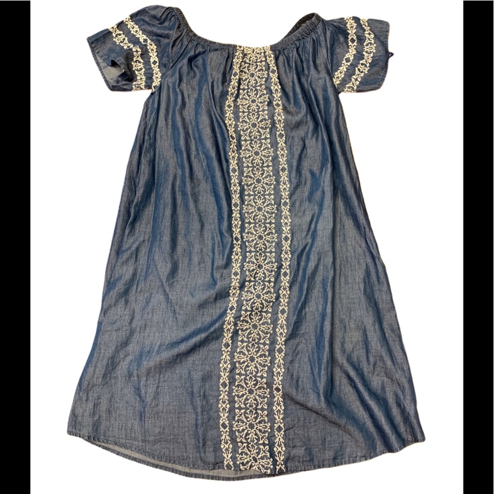 Style & Co denim embroidered dress